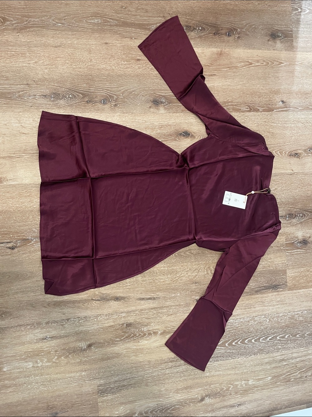 Quince Deep Burgundy V-Neck Long Sleeve Tunic